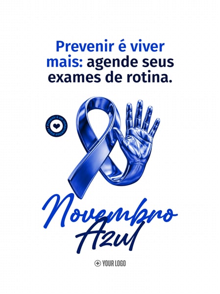 NOVEMBRO AZUL PREVENÇÃO SAÚDE MASCULINA SOCIAL MEDIA FLYER PSD EDITÁVEL