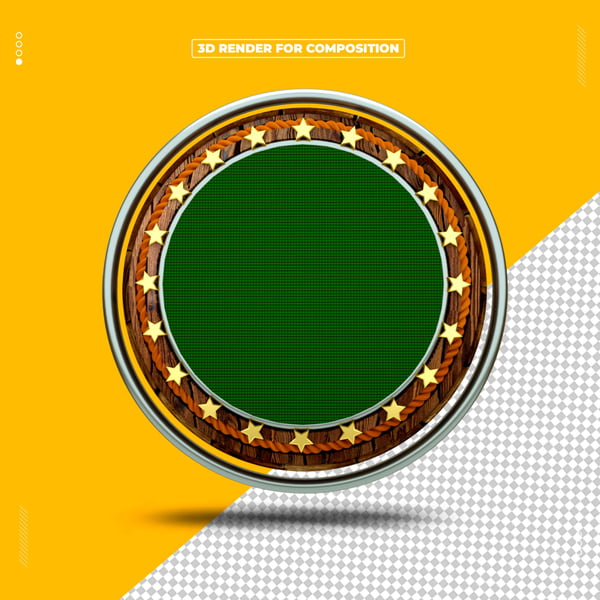 SELO 3D PAINEL CÍRCULO VERDE PARA COMPOSIÇÃO