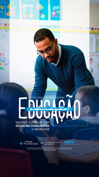 DIA NACIONAL DOS PROFISSIONAIS DA EDUCAÇÃO 06 DE AGOSTO FLYER SOCIAL MEDIA PSD EDITÁVEL 3