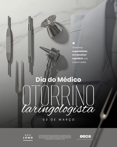 DIA DO MÉDICO OTORRINOLARINGOLOGISTA 3 DE MARÇO SOCIAL MEDIA PSD EDITÁVEL 1