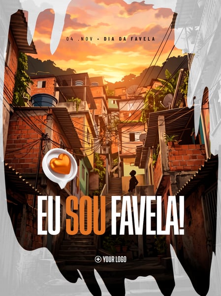 DIA DA FAVELA CAMPANHA EU SOU FAVELA SOCIAL MEDIA FLYER PSD EDITÁVEL