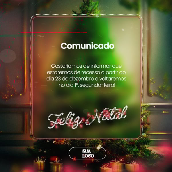 AVISO NATAL BOAS FESTAS COMUNICADO