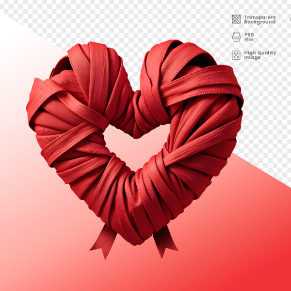 CORAÇÃO DE FITA -  ELEMENTO 3D CORAÇÃO  PARA COMPOSIÇÃO