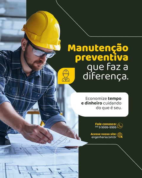 ENGENHARIA MANUTENÇÃO PREVENTIVA SOCIAL MEDIA FEED PSD EDITÁVEL