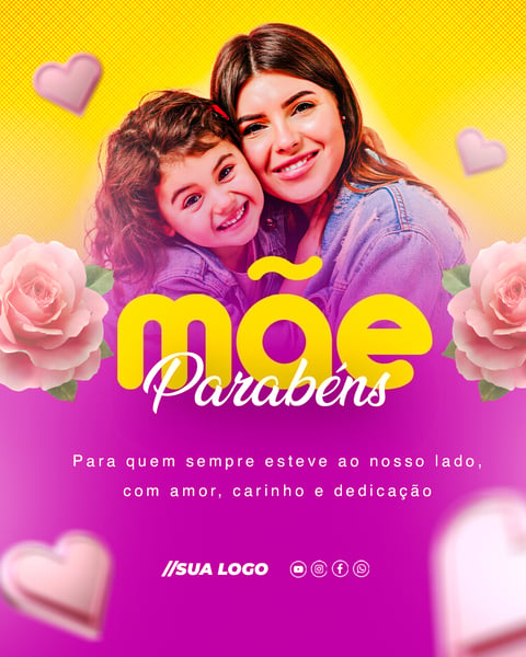 DIA DAS MÃES DATA COMEMORATIVA REDES SOCIAIS PSD EDITÁVEL