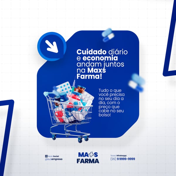 FARMÁCIA REMÉDIOS CÁPSULA FORMULAS MEDICAMNETOS PROMOÇÃO SOCIAL MEDIA PSD EDITÁVEL