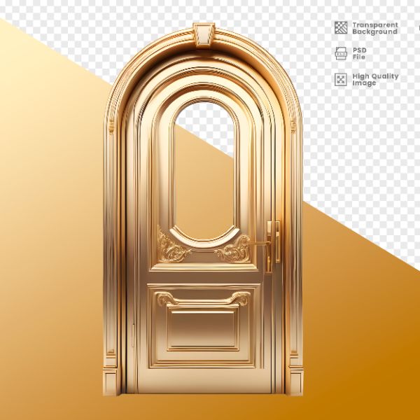 ELEMENTO 3D PORTA DOURADA ANO NOVO
