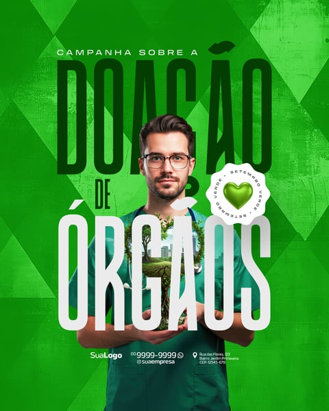 CAMPANHA SOBRE A DOAÇÃO DE ÓRGÃO SOCIAL MEDIA PSD EDITÁVEL 8