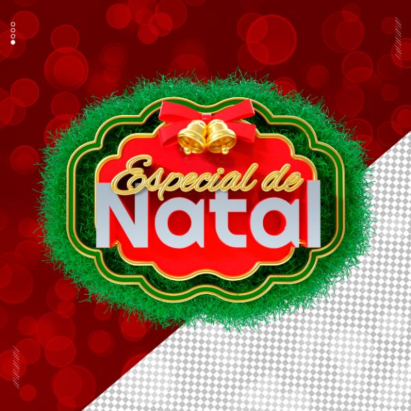 SELO 3D ESPECIAL DE NATAL PARA COMPOSIÇÃO