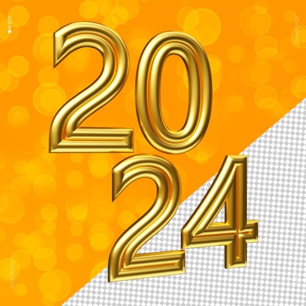 SELO 3D FELIZ ANO NOVO 2024