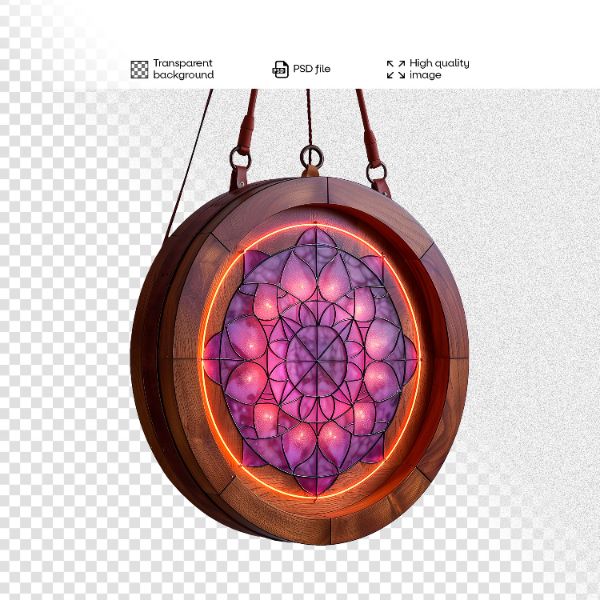 ELEMENTO DE MADEIRA COM LUZES | 3D | PARA COMPOSIÇÃO | IMAGEM SEM FUNDO