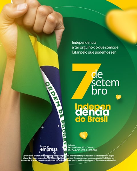 Dia da Independência do Brasil 07 de Setembro Social Media PSD Editável