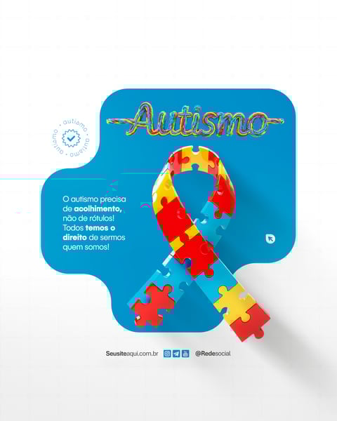 DIA MUNDIAL DE CONSCIENTIZAÇÃO DO AUTISMO 2 DE ABRIL SOCIAL MEDIA PSD EDITÁVEL