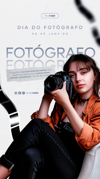 AQUELES QUE CONTAM NOSSAS HISTÓRIAS VISUALMENTE DIA DO FOTÓGRAFO 8 DE JANEIRO STORY  SOCIAL MEDIA POST
