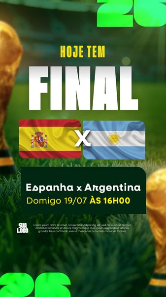 FLYER FUTEBOL ESPANHA X ARGENTINA PSD EDITÁVEL 4