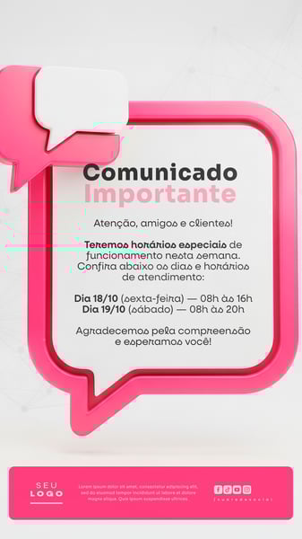 COMUNICADO AVISO STORY SOCIAL MEDIA PSD EDITÁVEL 11