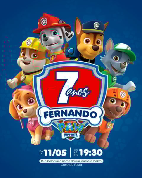 POE CONVITE-DE-ANIVERSÁRIO-PATRULHA-CANINA