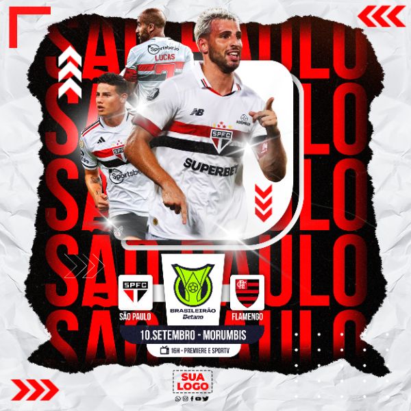FLYER ESPORTIVO BRASILEIRÃO DIA DE JOGO SÃO PAULO