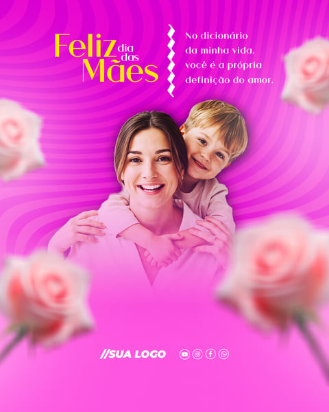DIA DAS MÃES DATA COMEMORATIVA REDES SOCIAIS PSD EDITÁVEL