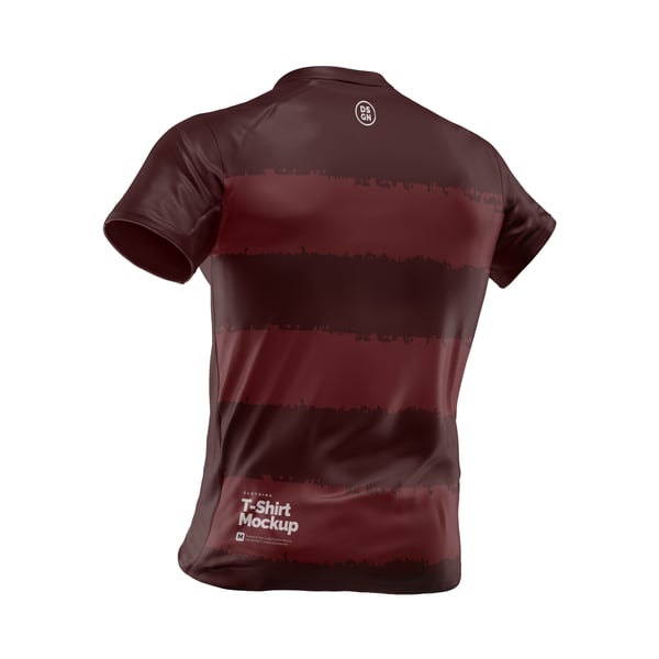 Camiseta com visão de costas PSD editável Mockup