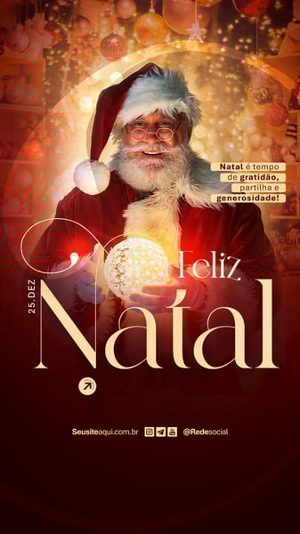 FELIZ NATAL 25 DE DEZEMBRO SOCIAL MEDIA PSD EDITÁVEL
