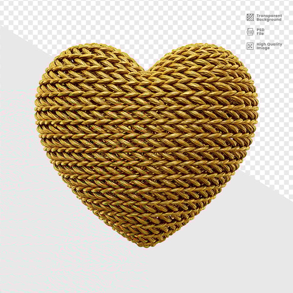 ELELEMENTO 3D DOURADO CORAÇÃO 3