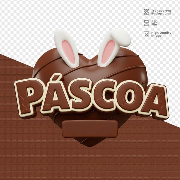 SELO 3D PARA PÁSCOA PSD EDITÁVEL