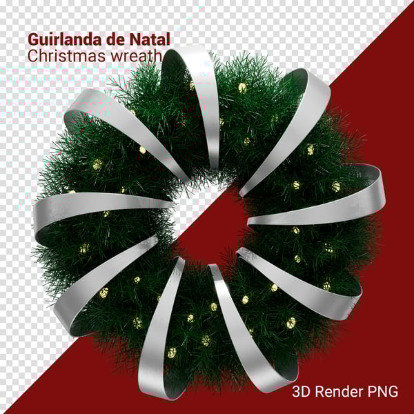 JRZ GUIRLANDA DE NATAL 3D RENDER PNG PARA COMPOSIÇÃO (13)
