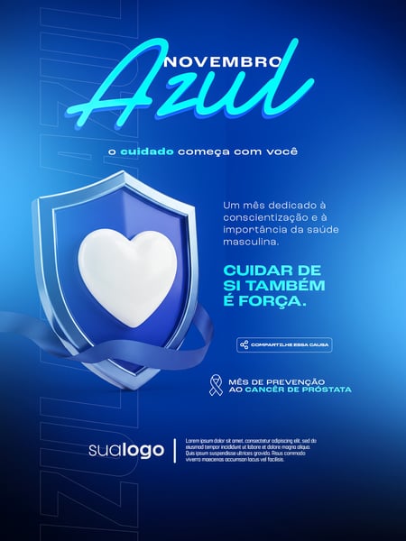 NOVEMBRO AZUL MÊS DE COMBATE AO CÂNCER DE PRÓSTATA SOCIAL MEDIA PSD EDITÁVEL 13