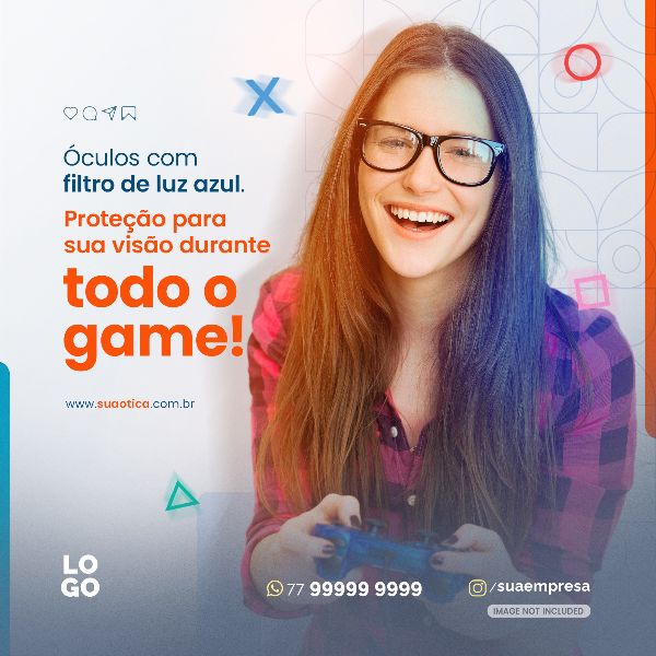 ÓCULOS COM FILTRO DE LUZ AZUL | SOCIAL MEDIA - ÓTICA