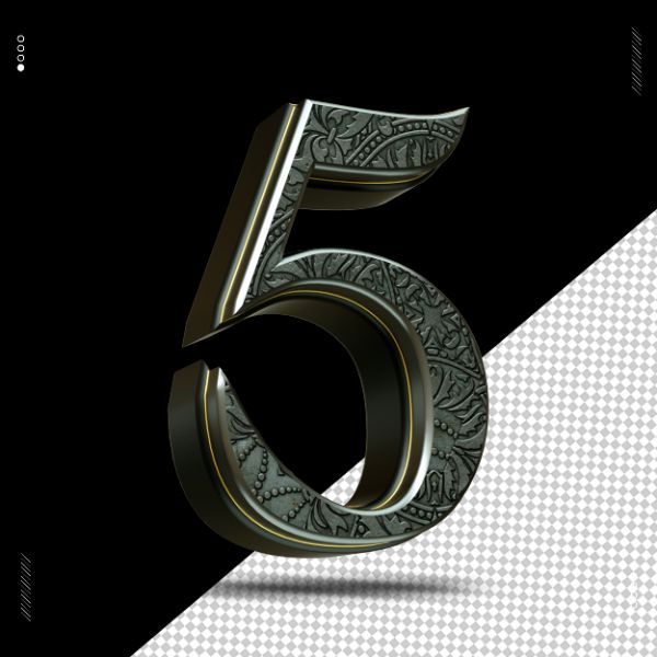 NÚMERO 3D MEDIEVAL PRATA PARA COMPOSIÇÃO