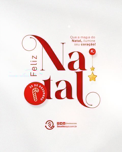 FELIZ NATAL 25 DE DEZEMBRO SOCIAL MEDIA PSD EDITÁVEL