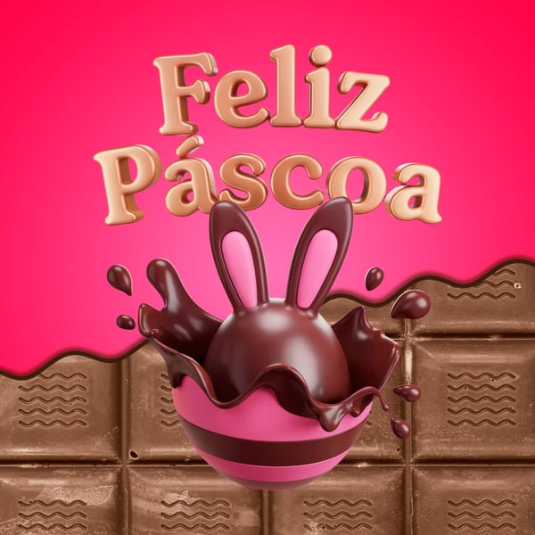 CND ELEMENTO 3D OARA COMPOSIÇÃO DE ARTES DE PÁSCOA MODELO 22