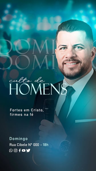 FLYER GOSPEL CULTO DE HOMENS PSD EDTÁVEL