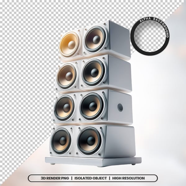 3D RENDER CAIXA DE SOM ELEMENTO ÍCONE PSD PNG 18