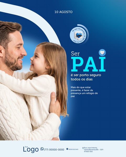 FELIZ DIA DOS PAIS 09 DE AGOSTO SOCIAL MEDIA PSD EDITÁVEL 7