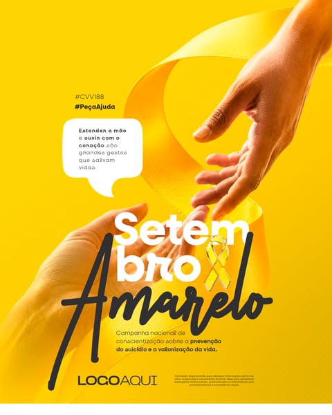 SETEMBRO AMARELO VALORIZAÇÃO DA VIDA SOCIAL MEDIA FLYER PSD EDITÁVEL