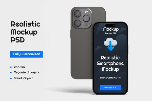 Editable iPhone Mobile Phone Mockup Collection (PSD)