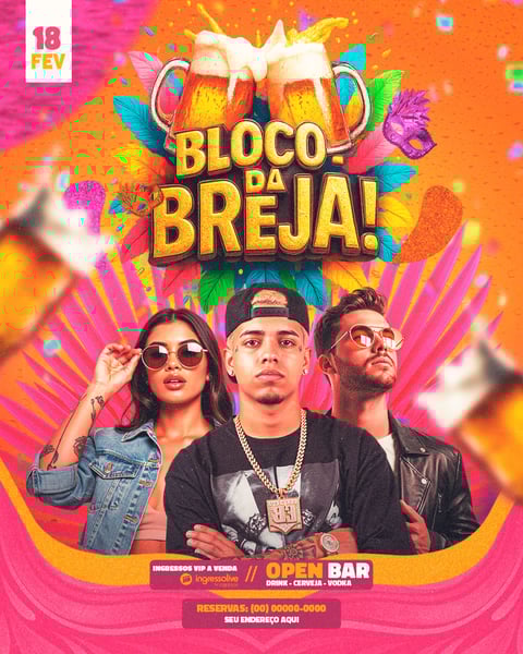 FLYER PARA EVENTOS BLOCO DA BREJA FEED