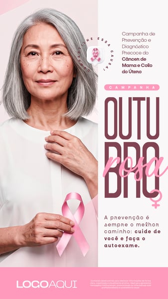 OUTUBRO ROSA CAMPANHA DE PREVENÇÃO SOCIAL MEDIA FLYER PSD EDITÁVEL STORY
