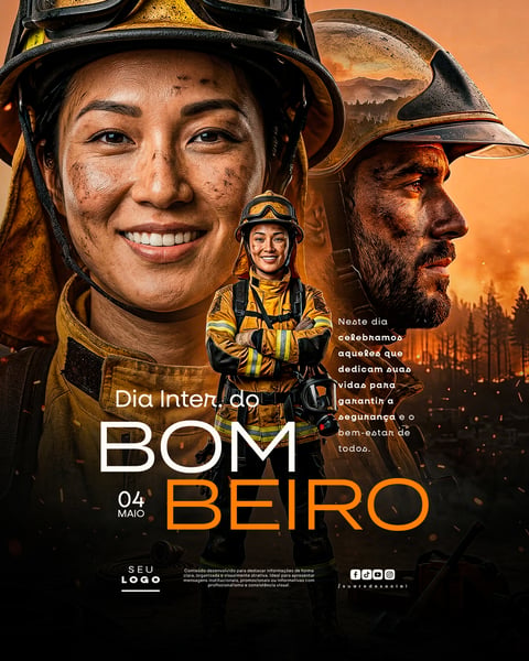 DIA INTERNACIONAL DO BOMBEIRO 04 DE MAIO SOCIAL MEDIA PSD EDITÁVEL 1