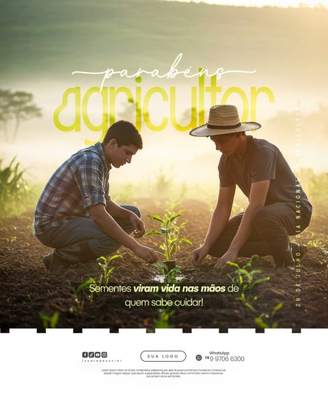 28 DE JULHO - DIA NACIONAL DO AGRICULTOR FLYER SOCIAL MEDIA PSD EDITÁVEL