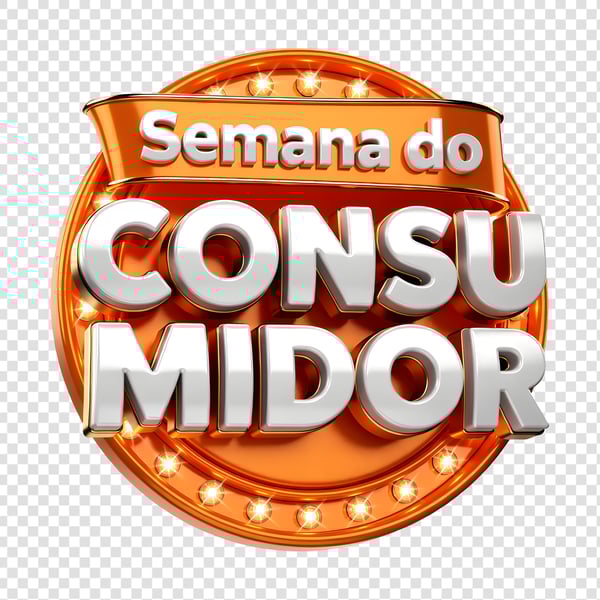 SELO 3D SEMANA DO CONSUMIDOR AZUL COM LAÇO DOURADO 04