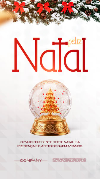 CARTÃO DE FELIZ NATAL GLOBO SOCIAL MEDIA FLYER PSD EDITÁVEL STORY