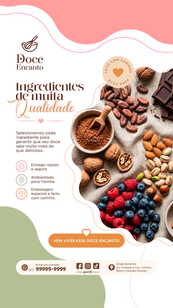 STORY DOCERIA CONFEITARIA SOCIAL MEDIA TEMPLATE PSD EDITÁVEL 12