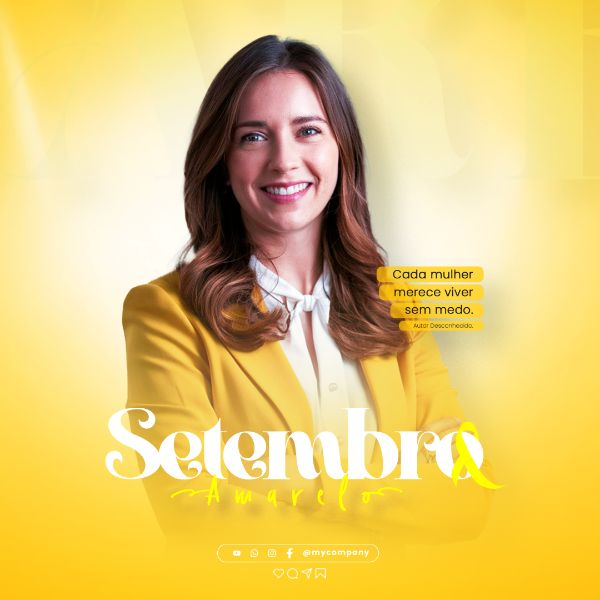 SETEMBRO AMARELO MÊS DE PREVENÇÃO AO SUICÍDIO SOCIAL MEDIA FLYER PSD EDITÁVEL