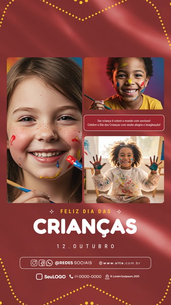 FELIZ DIA DAS CRIANÇAS 12 DE OUTUBRO STORY SOCIAL MEDIA PSD EDITÁVEL 04