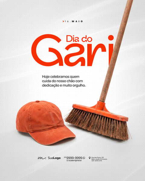 HOMENAGEM FELIZ DIA DO GARI 16 DE MAIO SOCIAL MEDIA PSD EDITÁVEL 2