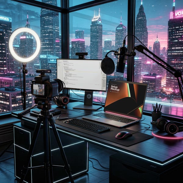 SETUP DE ESTÚDIO MOCKUP PSD EDITÁVEL