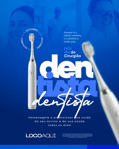 DIA DO CIRURGIÃO DENTISTA ESCOVA ELÉTRICA SOCIAL MEDIA FLYER PSD EDITÁVEL